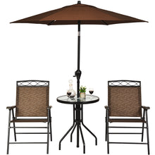Load image into Gallery viewer, Gymax 3PCS Bistro Set Conversation Set Pub Patio Outdoor w/ Folding Chairs Table