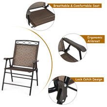 Load image into Gallery viewer, Gymax 3PCS Bistro Set Conversation Set Pub Patio Outdoor w/ Folding Chairs Table