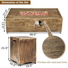 Load image into Gallery viewer, Gymax 48''x27'' 50,000 BTU Propane Fire Pit Table Set w/ Side Table Tank Storage & Cover