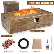 Load image into Gallery viewer, Gymax 48''x27'' 50,000 BTU Propane Fire Pit Table Set w/ Side Table Tank Storage & Cover