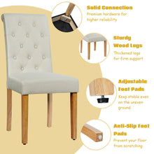Load image into Gallery viewer, Gymax 4PCS Upholstered Dining Chair High Back Armless Chair w/ Wooden Legs Beige