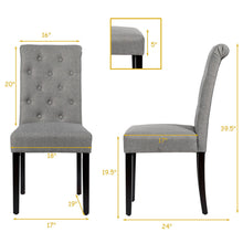 Load image into Gallery viewer, Gymax 4PCS Upholstered Dining Chair High Back Armless Chair w/ Wooden Legs Grey