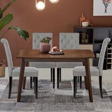 Load image into Gallery viewer, Gymax 4PCS Upholstered Dining Chair High Back Armless Chair w/ Wooden Legs Grey