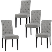Load image into Gallery viewer, Gymax 4PCS Upholstered Dining Chair High Back Armless Chair w/ Wooden Legs Grey