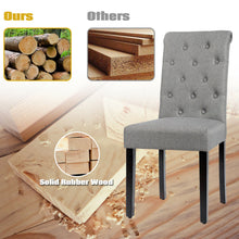 Load image into Gallery viewer, Gymax 4PCS Upholstered Dining Chair High Back Armless Chair w/ Wooden Legs Grey