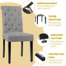 Load image into Gallery viewer, Gymax 4PCS Upholstered Dining Chair High Back Armless Chair w/ Wooden Legs Grey