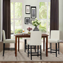 Load image into Gallery viewer, Gymax 4PCS Upholstered Counter Stools Bar Stool Home Kitchen w/ Wooden Legs Beige