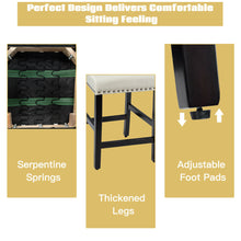 Load image into Gallery viewer, Gymax 4PCS Upholstered Counter Stools Bar Stool Home Kitchen w/ Wooden Legs Beige