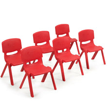 Load image into Gallery viewer, Gymax 6-pack Kids Plastic Stackable Classroom Chairs Indoor/Outdoor Kindergarten Red