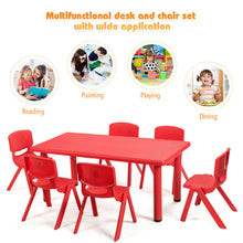 Load image into Gallery viewer, Gymax Kids Plastic Table and Stackable Chairs Set Indoor/Outdoor Classroom Home Red