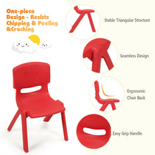 Load image into Gallery viewer, Gymax Kids Plastic Table and Stackable Chairs Set Indoor/Outdoor Classroom Home Red