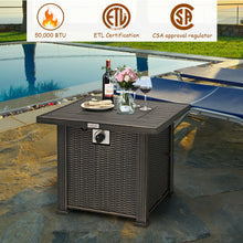 Load image into Gallery viewer, Gymax 30'' Gas Fire Pit Table 50,000 BTU Square Propane Fire Pit Table W/ Cover