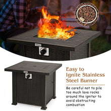 Load image into Gallery viewer, Gymax 30'' Gas Fire Pit Table 50,000 BTU Square Propane Fire Pit Table W/ Cover