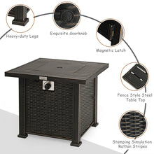 Load image into Gallery viewer, Gymax 30'' Gas Fire Pit Table 50,000 BTU Square Propane Fire Pit Table W/ Cover