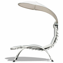 Load image into Gallery viewer, Gymax Patio Lounge Chair Chaise Outdoor w/ Steel Frame Cushion Canopy Beige