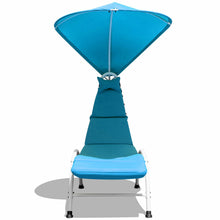 Load image into Gallery viewer, Gymax Patio Lounge Chair Chaise Outdoor w/ Steel Frame Cushion Canopy Turquoise