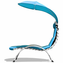 Load image into Gallery viewer, Gymax Patio Lounge Chair Chaise Outdoor w/ Steel Frame Cushion Canopy Turquoise