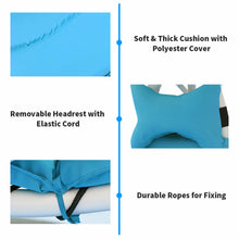 Load image into Gallery viewer, Gymax Patio Lounge Chair Chaise Outdoor w/ Steel Frame Cushion Canopy Turquoise