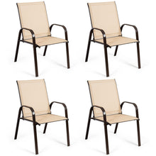 Load image into Gallery viewer, Gymax Patio Set of 4 Chairs Dining Chairs Garden Outdoor w/ Armrest Steel Frame