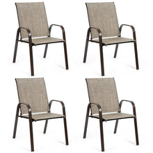 Load image into Gallery viewer, Gymax Patio Set of 4 Chairs Dining Chairs Garden Outdoor w/ Armrest Steel Frame