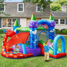 Load image into Gallery viewer, Gymax Kids Inflatable Bounce House Dragon Jumping Slide Bouncer Castle W/ 750W Blower