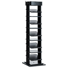 Load image into Gallery viewer, Gymax Rotated Shoe Rack 9 Tier Wooden Shoe Organizer w/Hooks & Anti-drop Railing