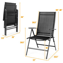 Load image into Gallery viewer, Gymax 2PCS Folding Chair Patio Garden Outdoor w/ Steel Frame Adjustable Backrest
