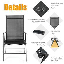 Load image into Gallery viewer, Gymax 4PCS Folding Chair Patio Garden Outdoor w/ Steel Frame Adjustable Backrest