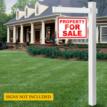 Load image into Gallery viewer, Gymax 2 PCS 6' UPVC Real Estate Sign Post Open House Yard Home for Sale White W/Stake