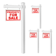 Load image into Gallery viewer, Gymax 4 PCS 6' UPVC Real Estate Sign Post Open House Yard Home for Sale White W/Stake