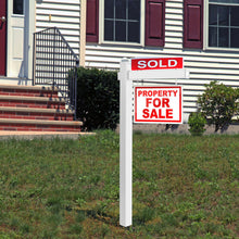 Load image into Gallery viewer, Gymax 4 PCS 6' UPVC Real Estate Sign Post Open House Yard Home for Sale White W/Stake