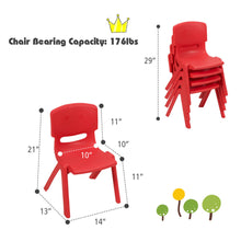 Load image into Gallery viewer, Gymax 4-pack Kids Plastic Stackable Classroom Chairs Indoor/Outdoor Kindergarten Red