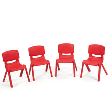 Load image into Gallery viewer, Gymax 4-pack Kids Plastic Stackable Classroom Chairs Indoor/Outdoor Kindergarten Red