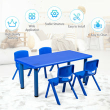Load image into Gallery viewer, Gymax Kids Plastic Table and Stackable Chairs Set Indoor/Outdoor Home Classroom Blue