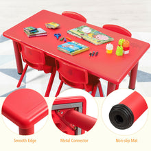 Load image into Gallery viewer, Gymax Kids Plastic Table and Stackable Chairs Set Indoor/Outdoor Home Classroom Red