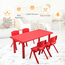 Load image into Gallery viewer, Gymax Kids Plastic Table and Stackable Chairs Set Indoor/Outdoor Home Classroom Red