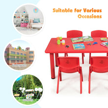 Load image into Gallery viewer, Gymax Kids Plastic Table and Stackable Chairs Set Indoor/Outdoor Home Classroom Red