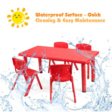 Load image into Gallery viewer, Gymax Kids Plastic Table and Stackable Chairs Set Indoor/Outdoor Home Classroom Red