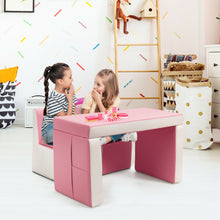 Load image into Gallery viewer, Gymax Multi-functional Kids Sofa Table Chair Set 2 Seat Couch Furniture W/Storage Box