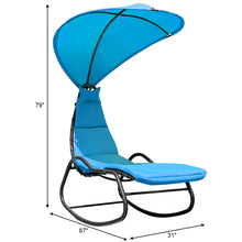 Load image into Gallery viewer, Gymax Patio Lounge Chair Chaise Garden w/ Steel Frame Cushion Canopy Turquoise