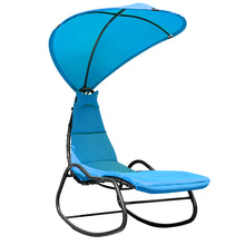 Load image into Gallery viewer, Gymax Patio Lounge Chair Chaise Garden w/ Steel Frame Cushion Canopy Turquoise
