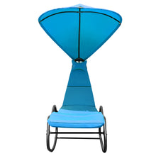 Load image into Gallery viewer, Gymax Patio Lounge Chair Chaise Garden w/ Steel Frame Cushion Canopy Turquoise