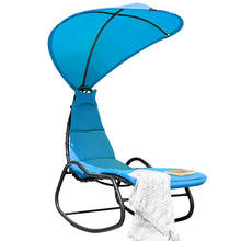 Load image into Gallery viewer, Gymax Patio Lounge Chair Chaise Garden w/ Steel Frame Cushion Canopy Turquoise