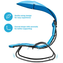 Load image into Gallery viewer, Gymax Patio Lounge Chair Chaise Garden w/ Steel Frame Cushion Canopy Turquoise