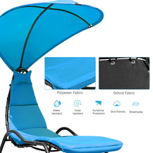 Load image into Gallery viewer, Gymax Patio Lounge Chair Chaise Garden w/ Steel Frame Cushion Canopy Turquoise