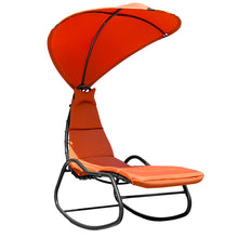 Load image into Gallery viewer, Gymax Patio Lounge Chair Chaise Garden w/ Steel Frame Cushion Canopy Orange