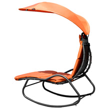 Load image into Gallery viewer, Gymax Patio Lounge Chair Chaise Garden w/ Steel Frame Cushion Canopy Orange