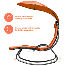 Load image into Gallery viewer, Gymax Patio Lounge Chair Chaise Garden w/ Steel Frame Cushion Canopy Orange