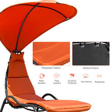 Load image into Gallery viewer, Gymax Patio Lounge Chair Chaise Garden w/ Steel Frame Cushion Canopy Orange