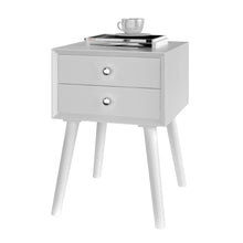 Load image into Gallery viewer, Gymax Wooden Nightstand Mid-Century End Side Table Bedroom W/2 Storage Drawers White